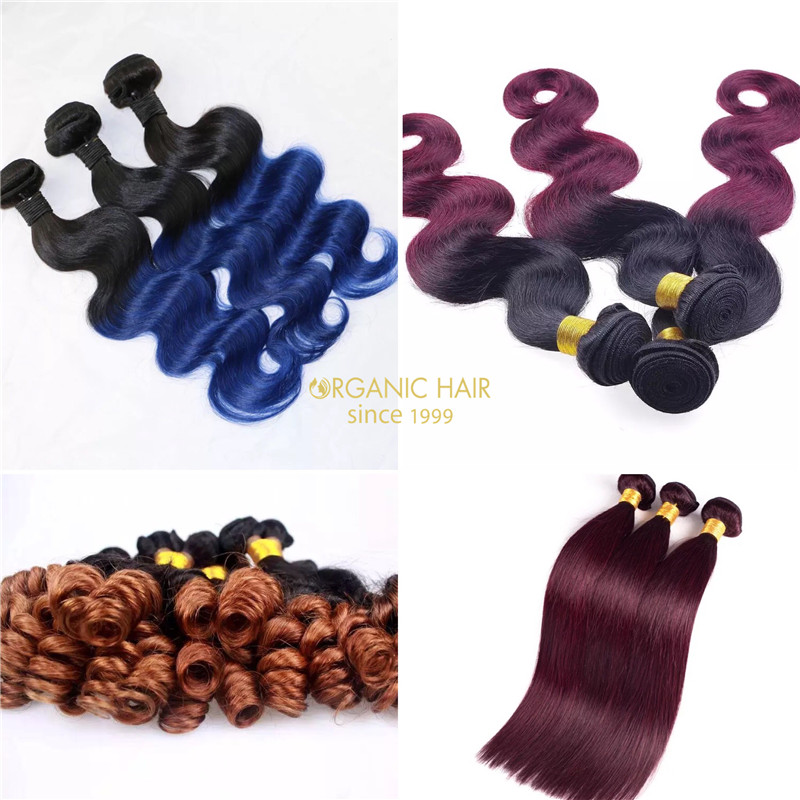 Organic real hair blue hair extensions online